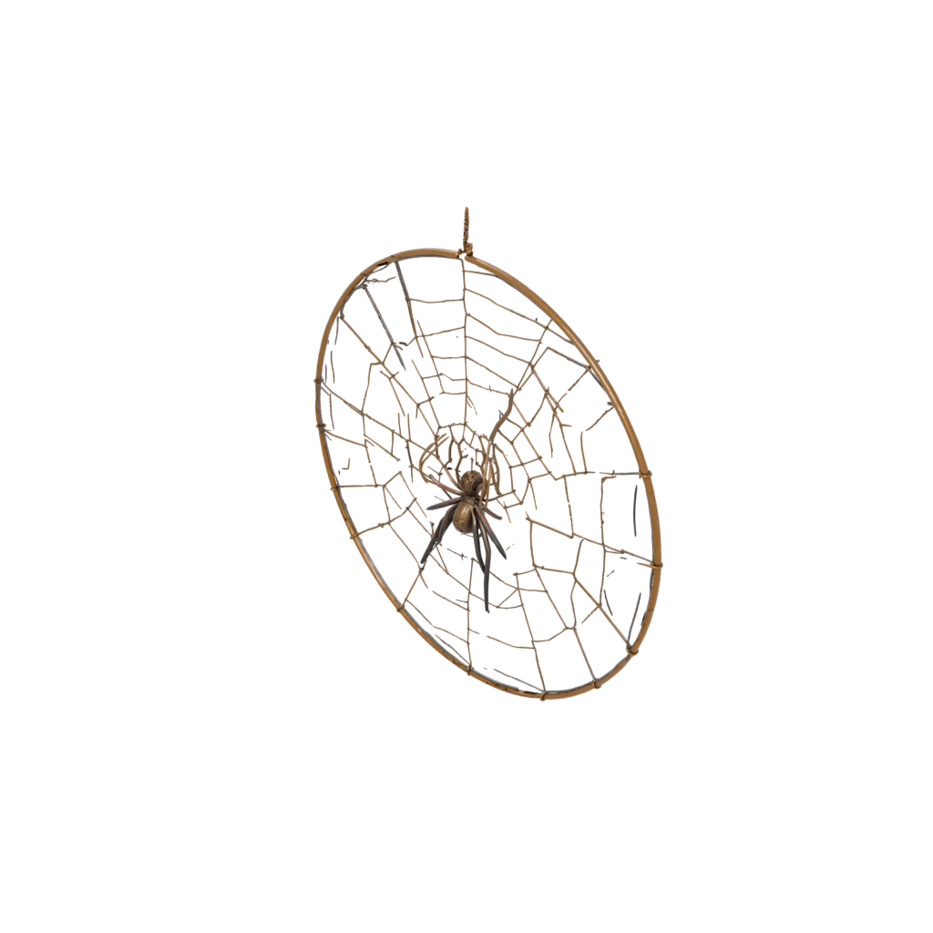 Bronze Spider Web Wall Hanging — seasonal 3D print model, STL
