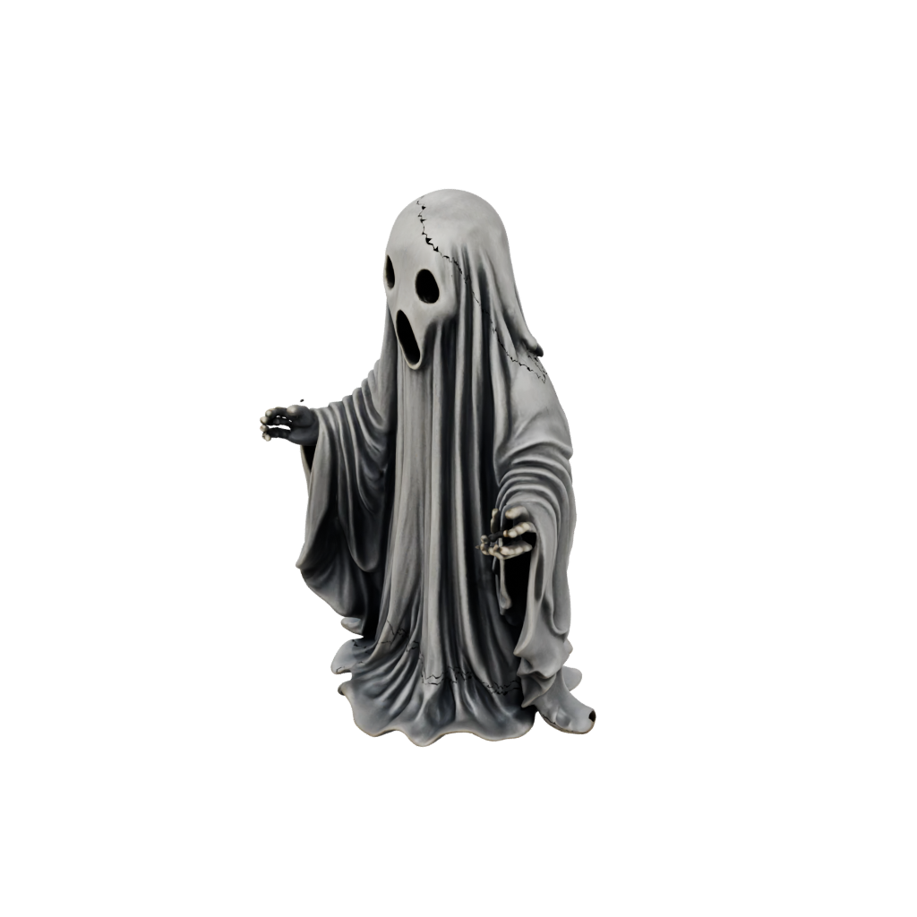 Bronze Spooky Ghost Figurine — seasonal 3D print model, STL