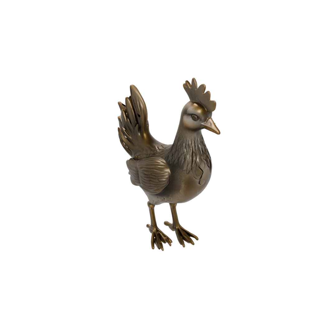 Bronze Spring Chick Figure — seasonal 3D print model, STL
