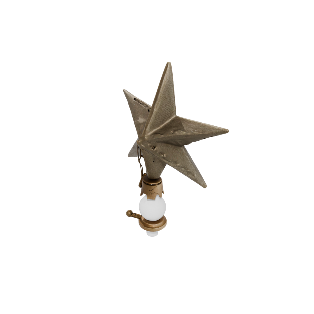 Bronze Cute Christmas Tree Topper Star — seasonal 3D print model, STL