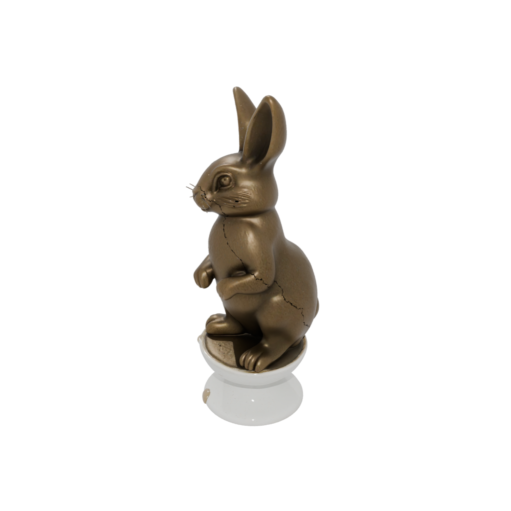 Bronze Cute Egg Cup Bunny — seasonal 3D print model, STL