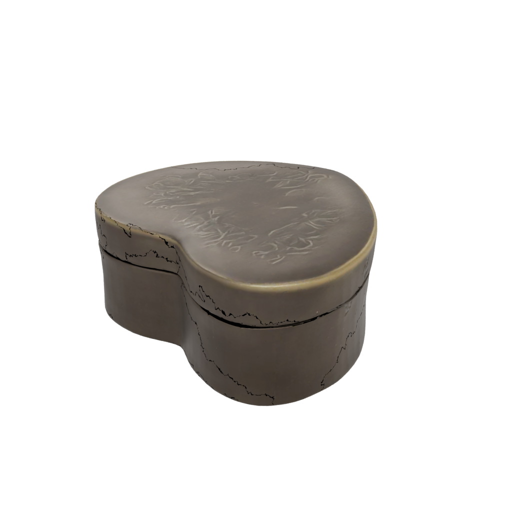 Bronze Cute Heart Trinket Box — seasonal 3D print model, STL