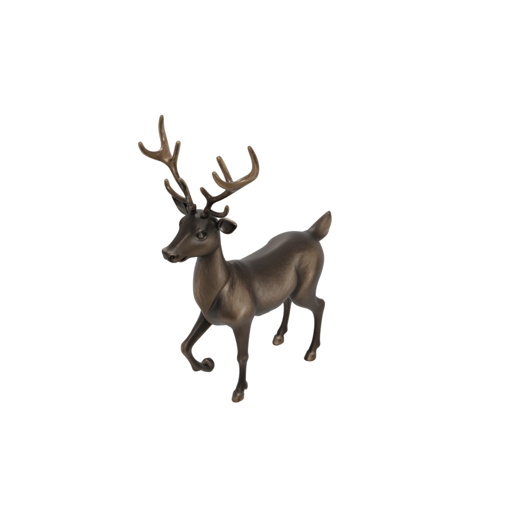 Bronze Cute Reindeer Figurine — seasonal 3D print model, STL