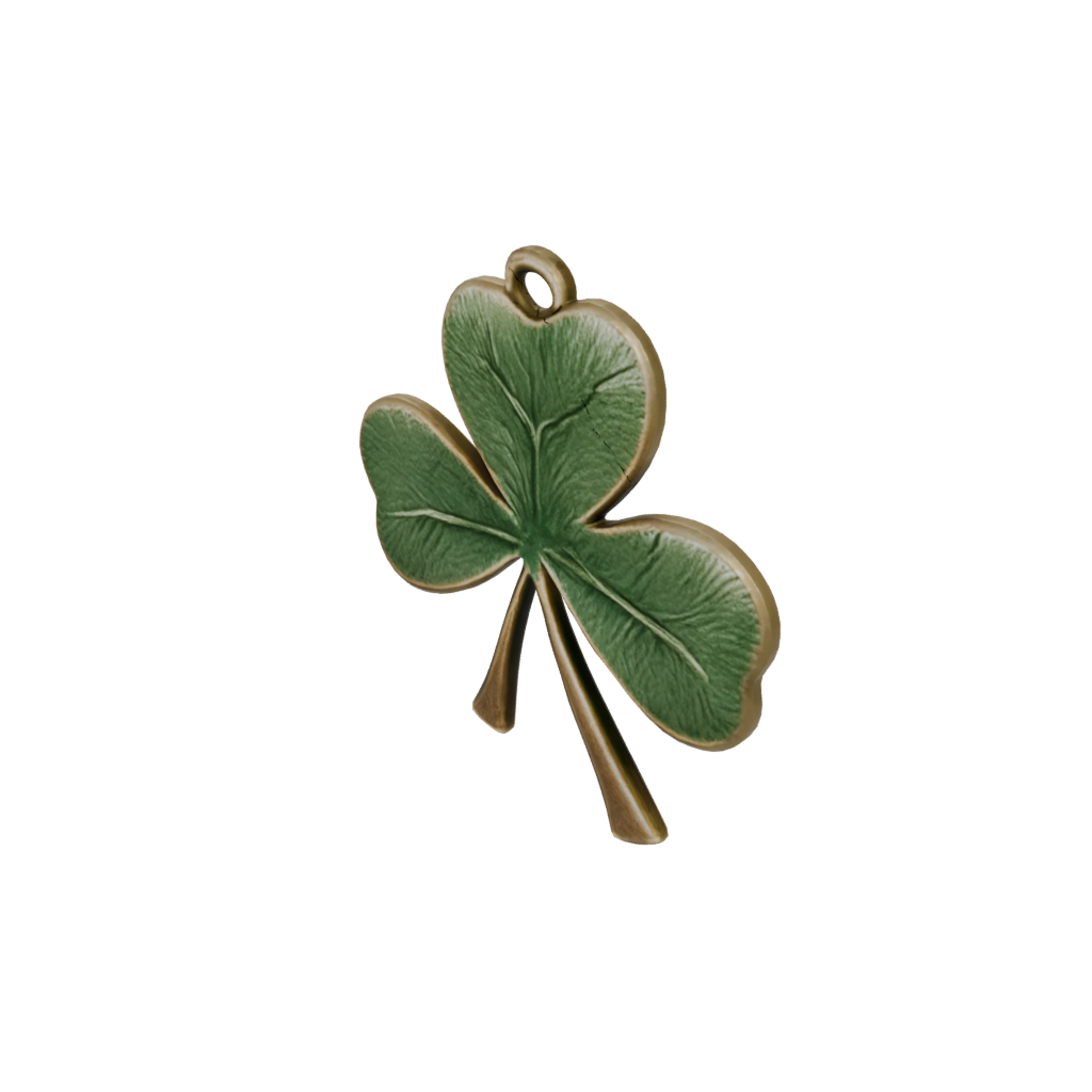 Bronze Cute Shamrock Charm — seasonal 3D print model, STL