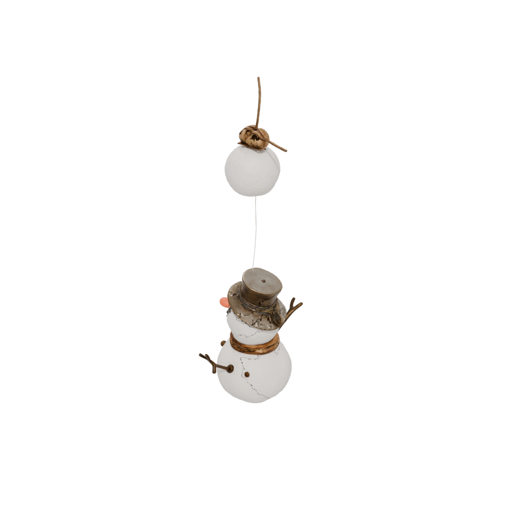 Bronze Cute Snowman Figure — seasonal 3D print model, STL