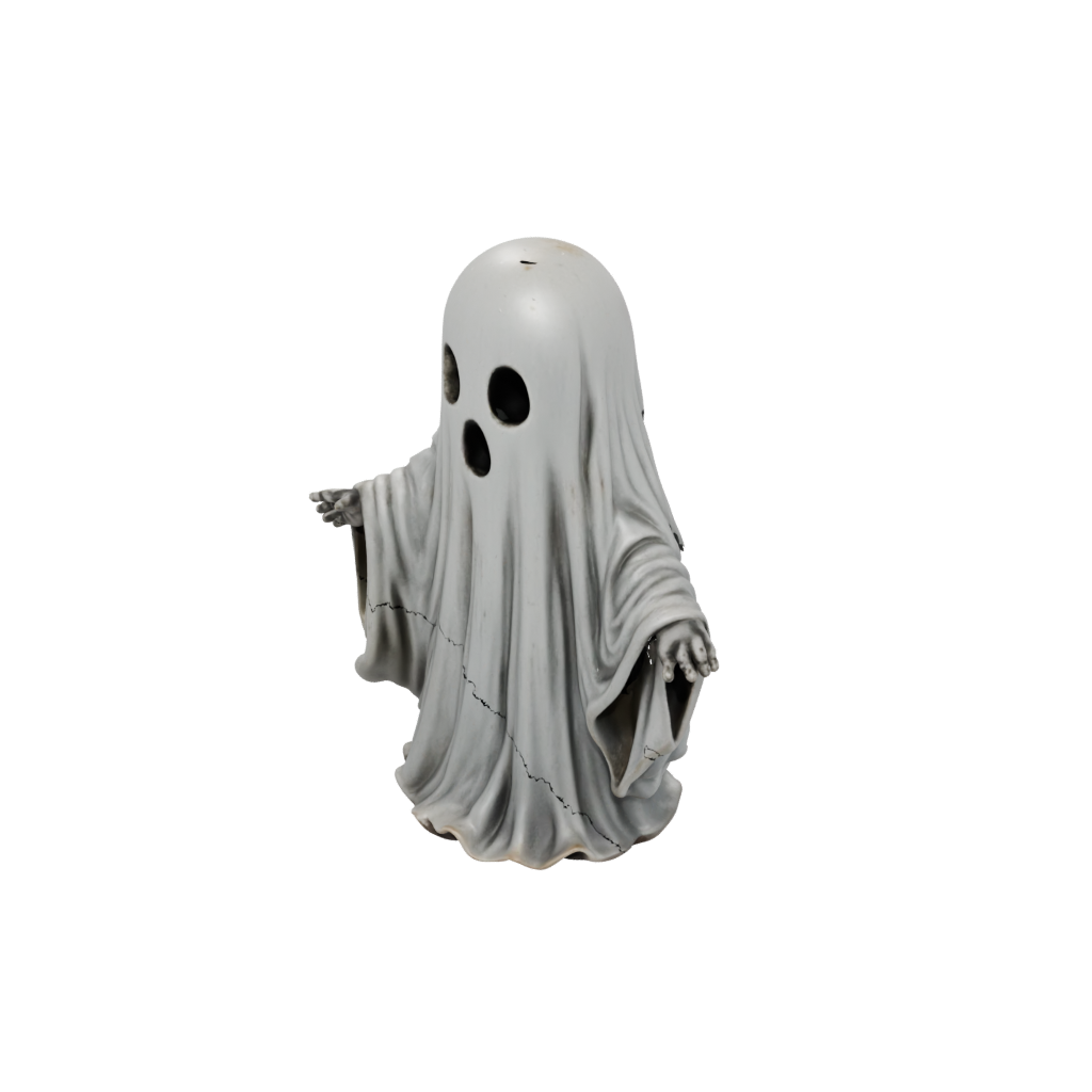 Bronze Cute Spooky Ghost Figurine — seasonal 3D print model, STL