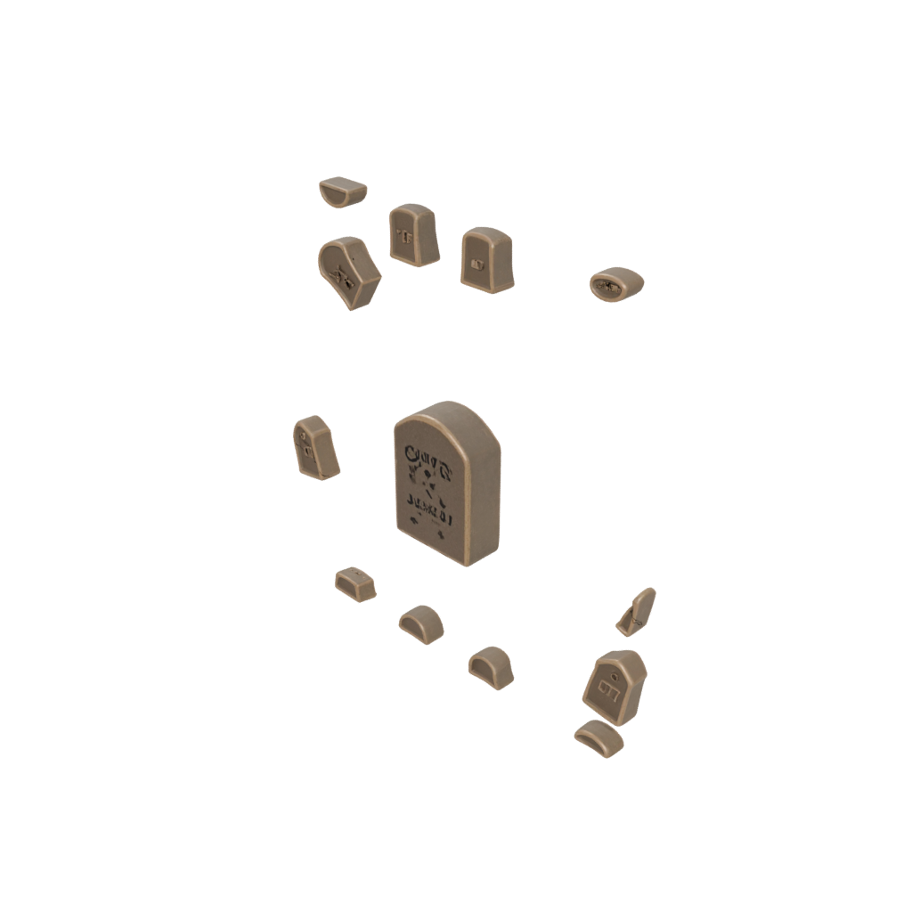 Bronze Cute Tombstone Prop Mini — seasonal 3D print model, STL