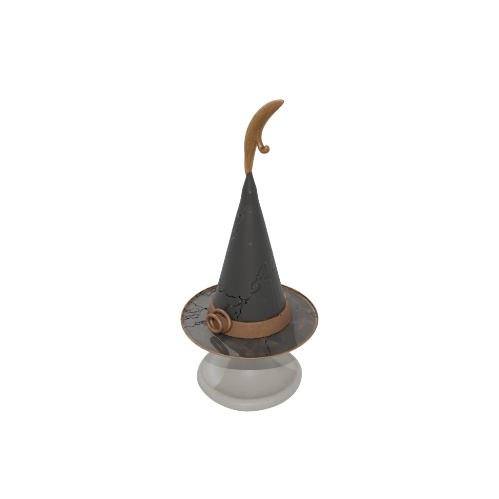 Bronze Cute Witch Hat Holder — seasonal 3D print model, STL