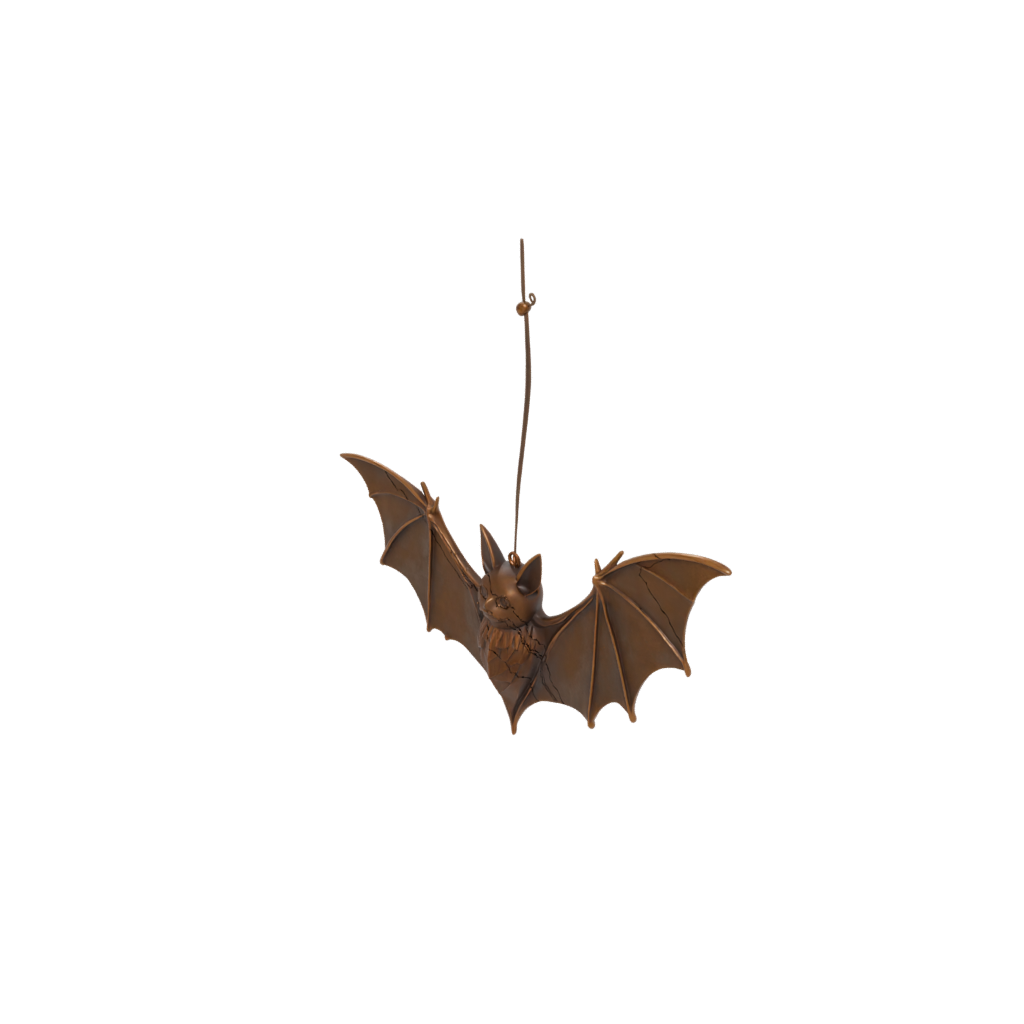 Bronze Modern Bat Ornament — seasonal 3D print model, STL