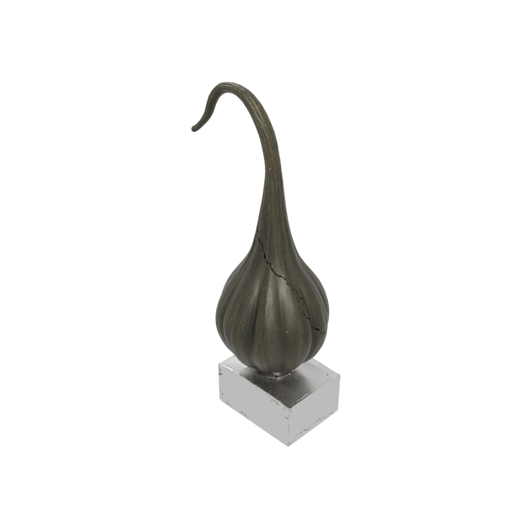 Bronze Modern Carved Gourd Figure — seasonal 3D print model, STL