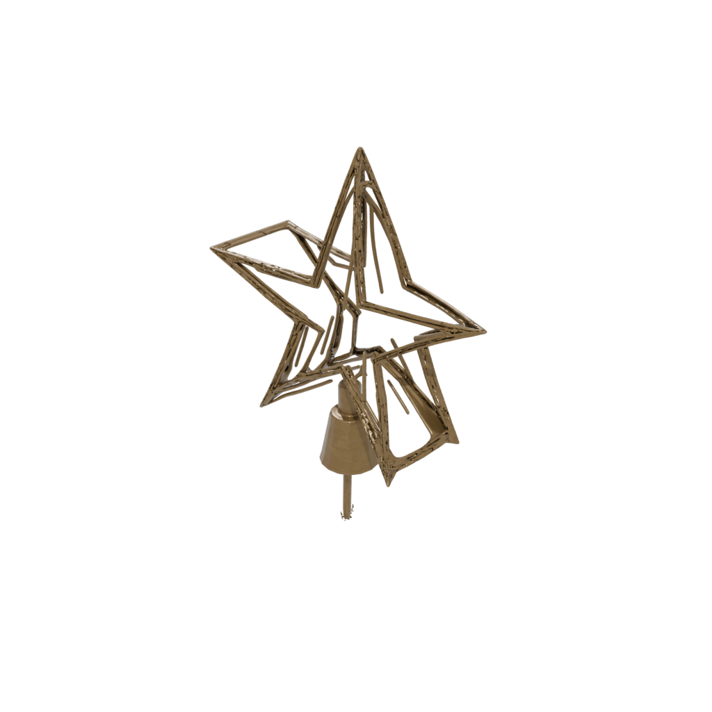 Bronze Modern Christmas Tree Topper Star — seasonal 3D print model, STL