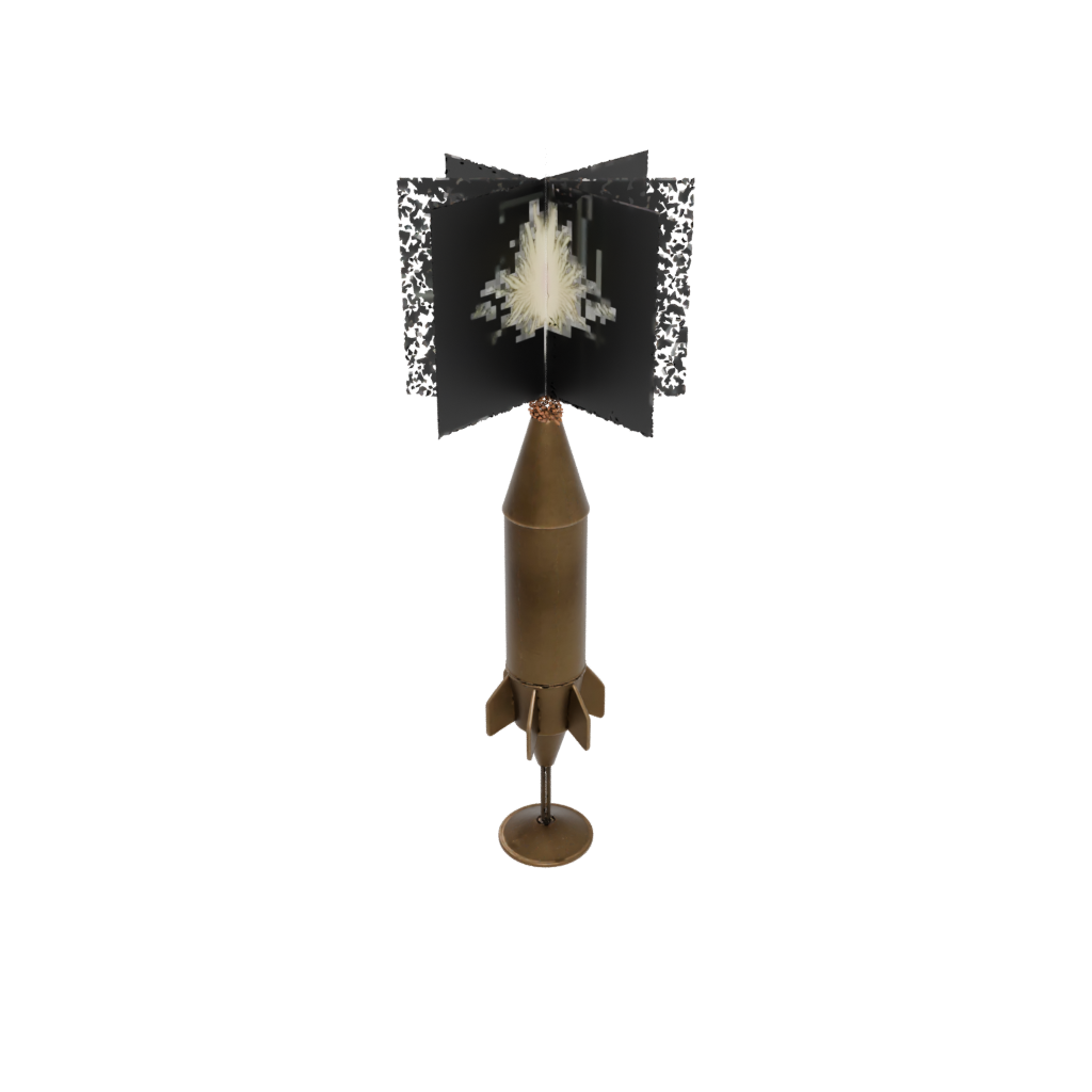 Bronze Modern Firework Rocket Decoration — seasonal 3D print model, STL