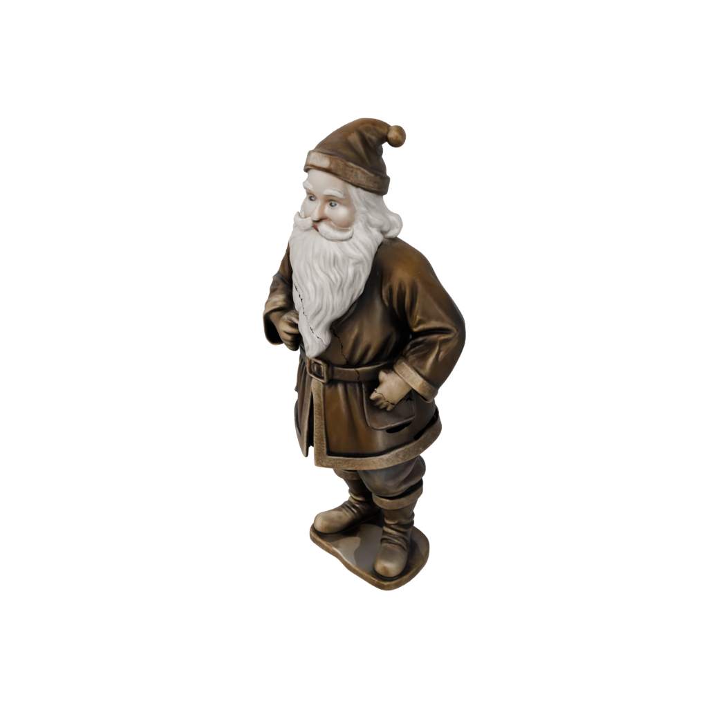 Bronze Modern Santa Figurine Original — seasonal 3D print model, STL
