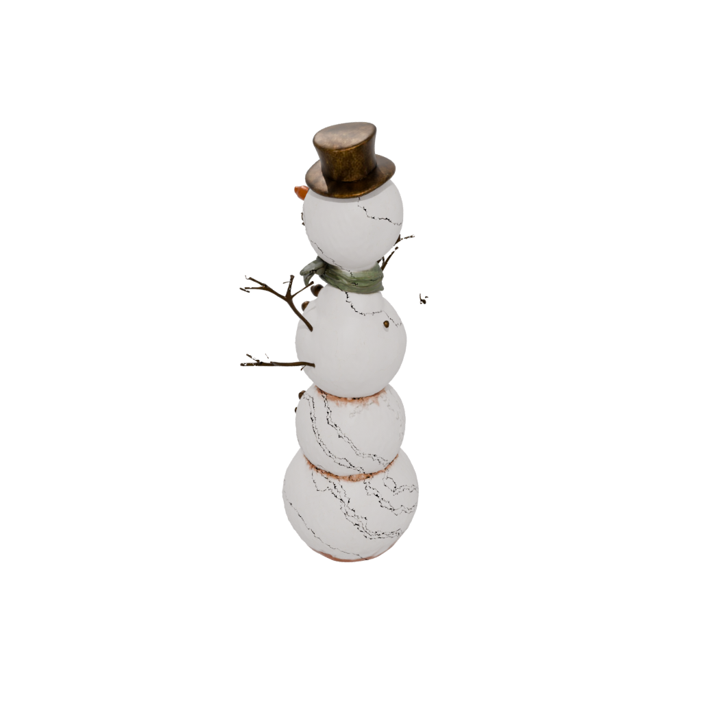 Bronze Modern Snowman Figure — seasonal 3D print model, STL