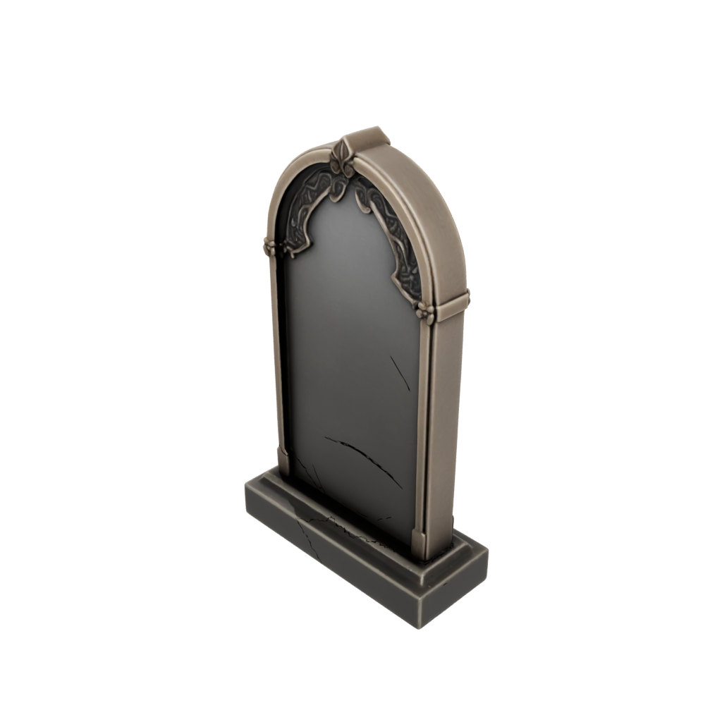 Bronze Modern Tombstone Prop Mini — seasonal 3D print model, STL