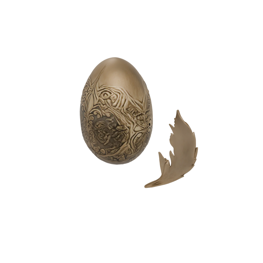 Bronze Rustic Easter Egg Relief — seasonal 3D print model, STL