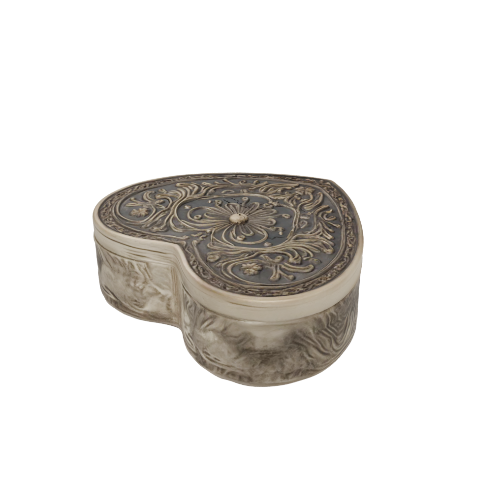 Bronze Rustic Heart Trinket Box — seasonal 3D print model, STL