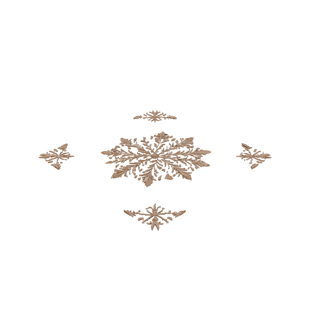 Bronze Rustic Ornate Snowflake Ornament — seasonal 3D print model, STL