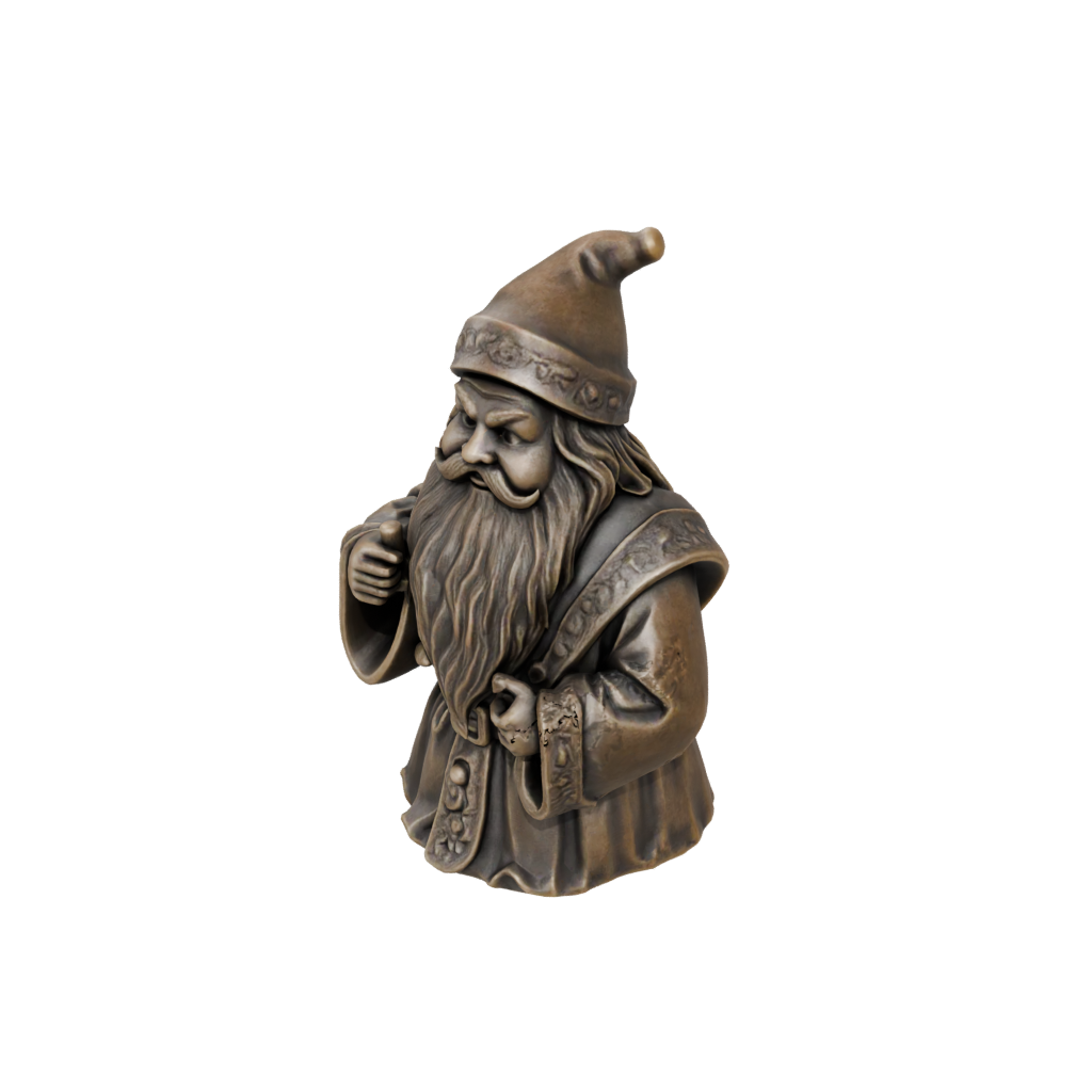Bronze Rustic Santa Figurine Original — seasonal 3D print model, STL