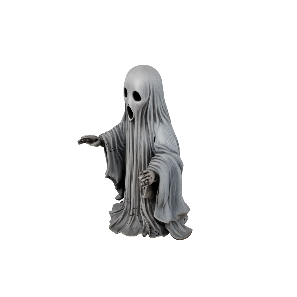 Bronze Rustic Spooky Ghost Figurine — seasonal 3D print model, STL