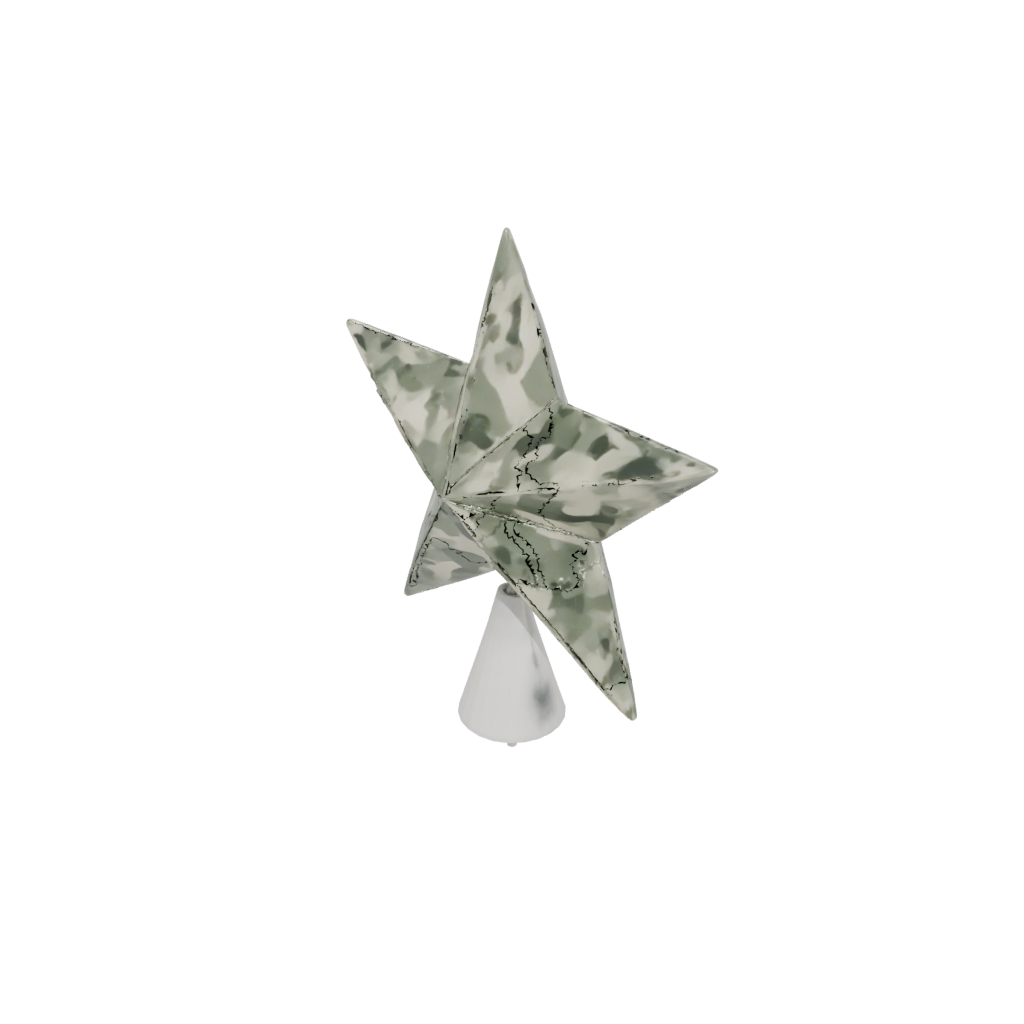 Camo Christmas Tree Topper Star — seasonal 3D print model, STL