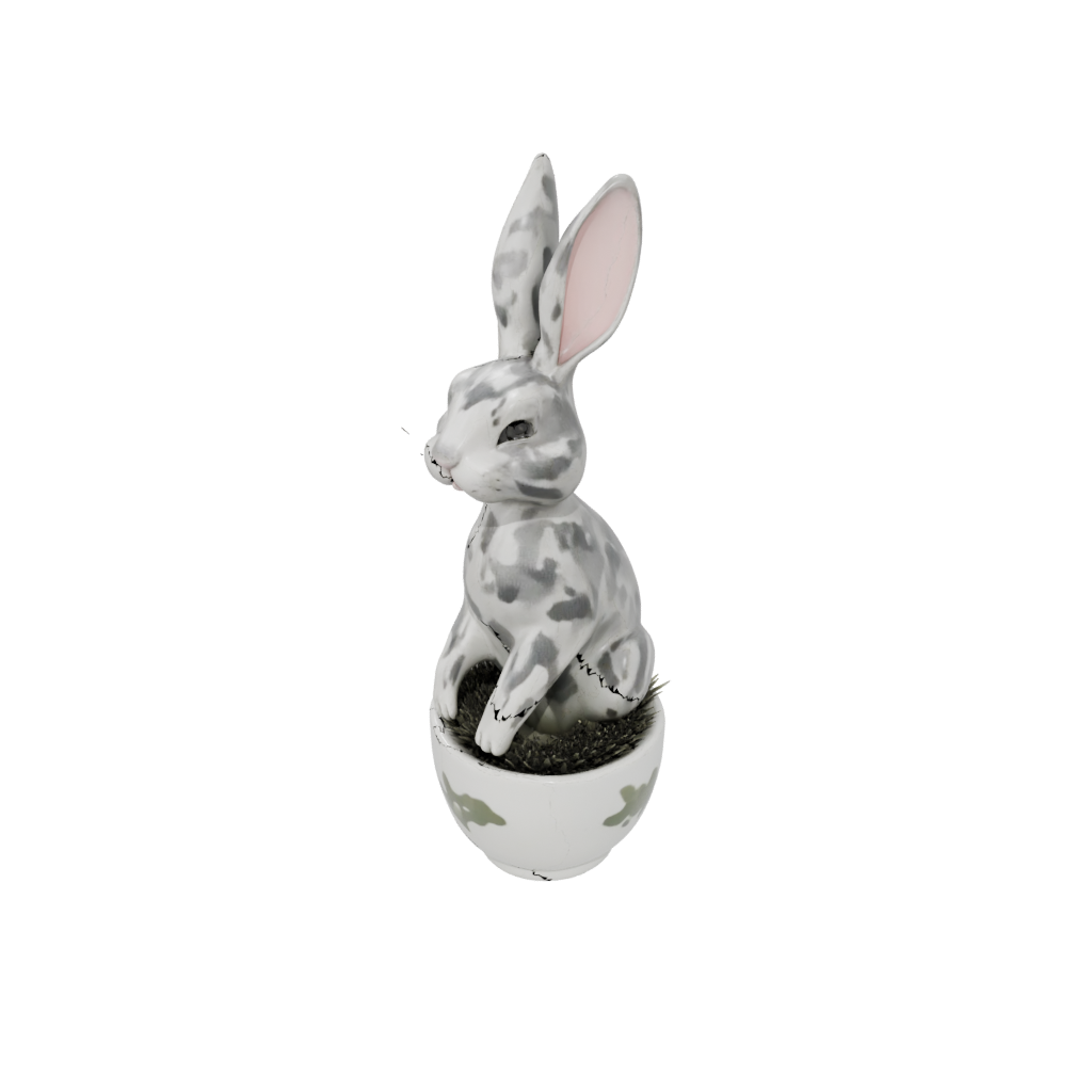 Camo Egg Cup Bunny — seasonal 3D print model, STL