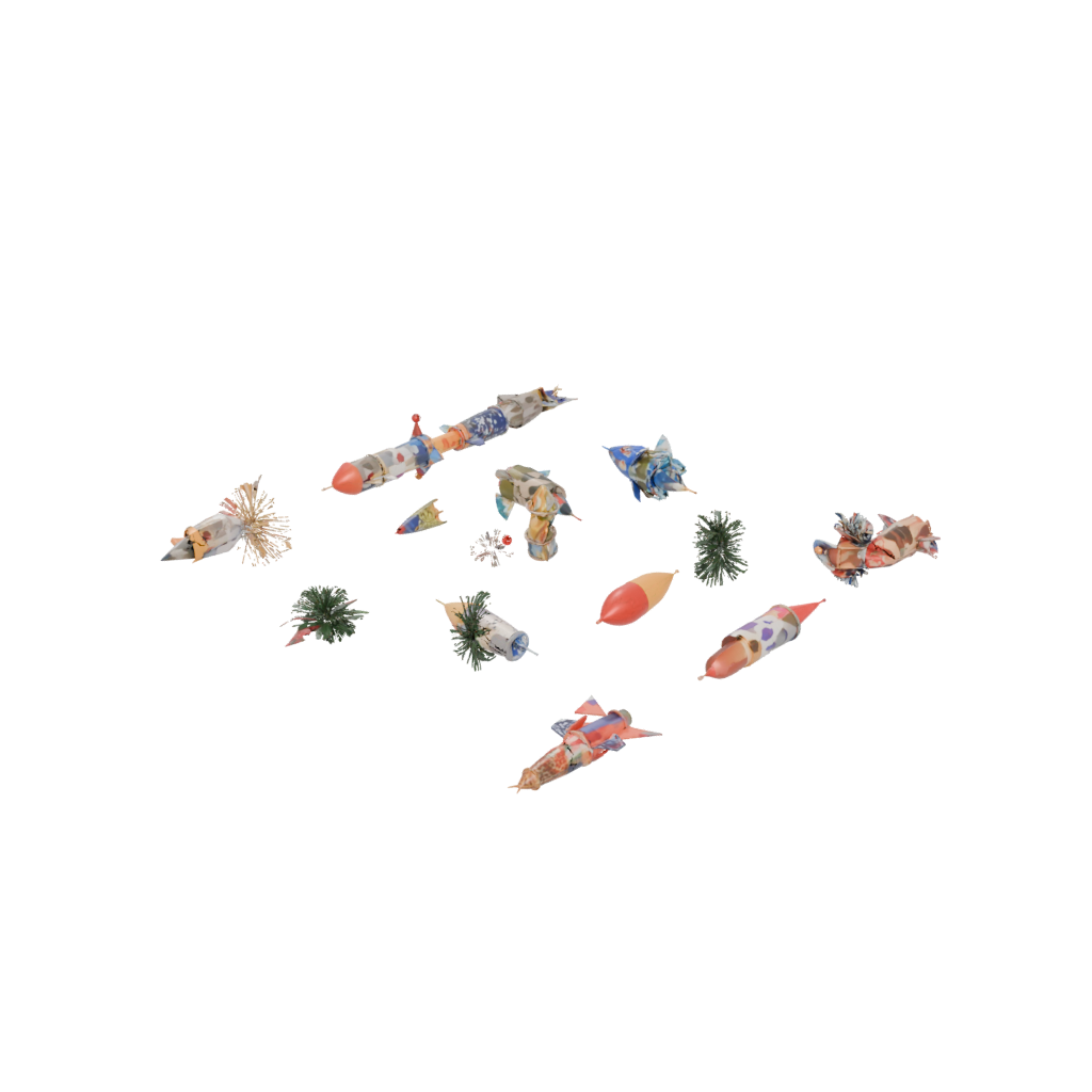 Camo Firework Rocket Decoration — seasonal 3D print model, STL
