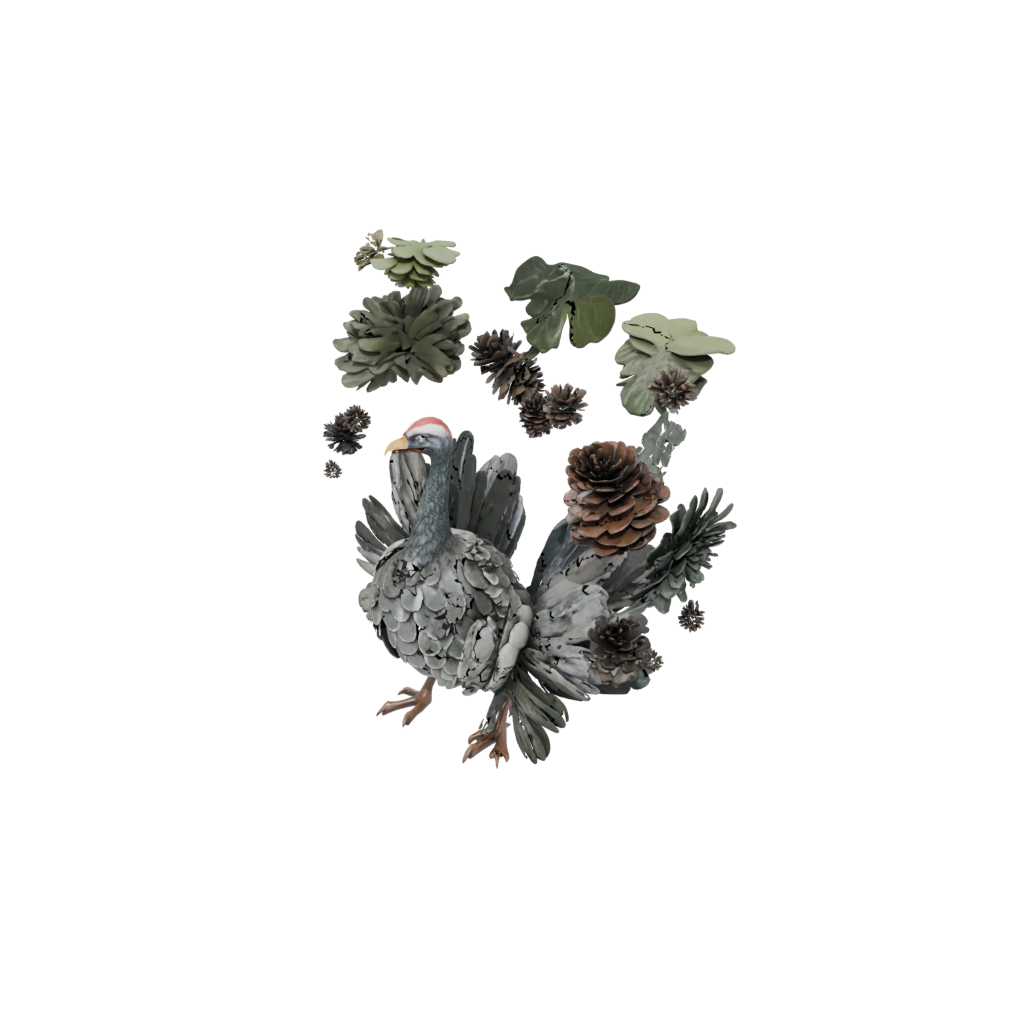 Camo Turkey Centerpiece Figure — seasonal 3D print model, STL