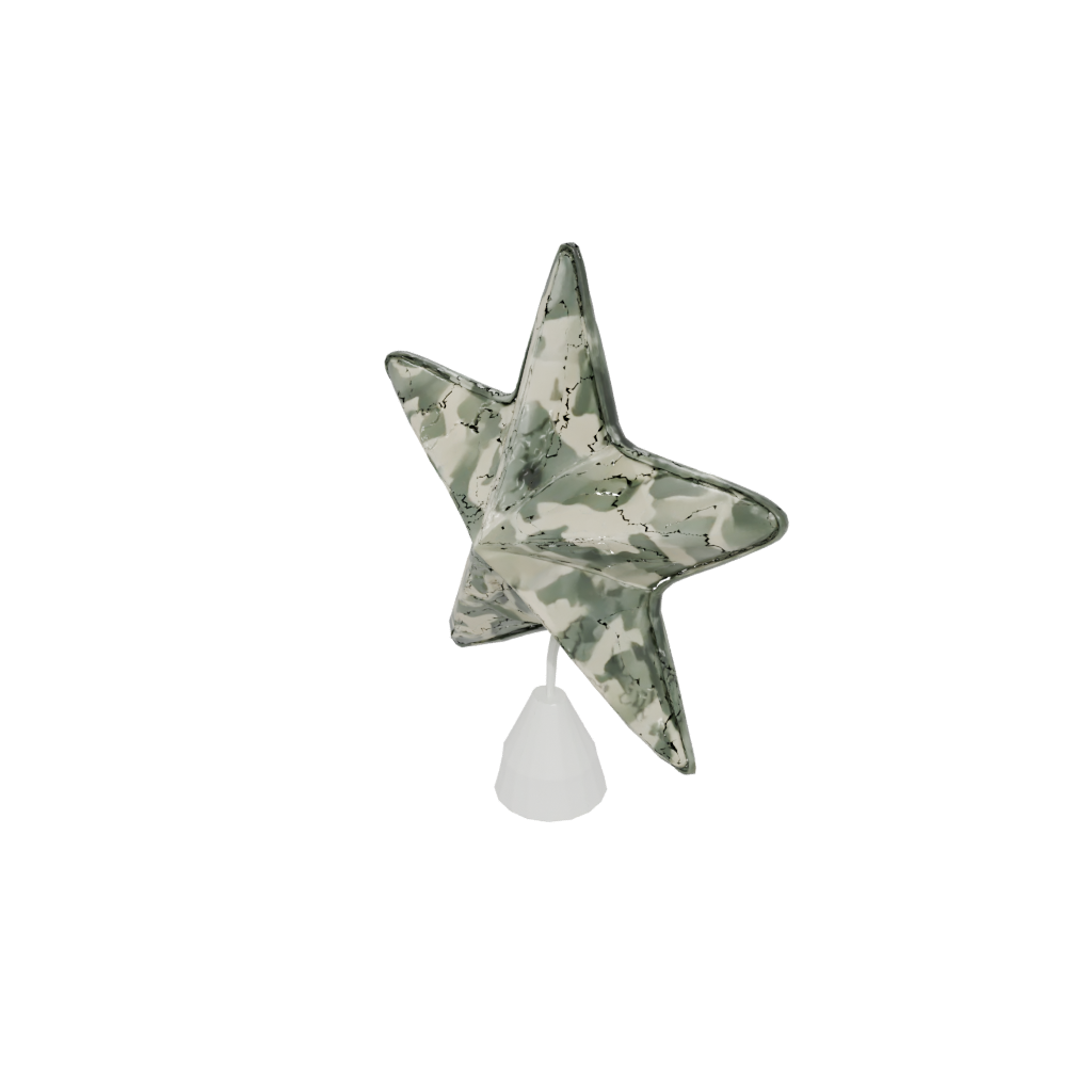 Camo Cute Christmas Tree Topper Star — seasonal 3D print model, STL