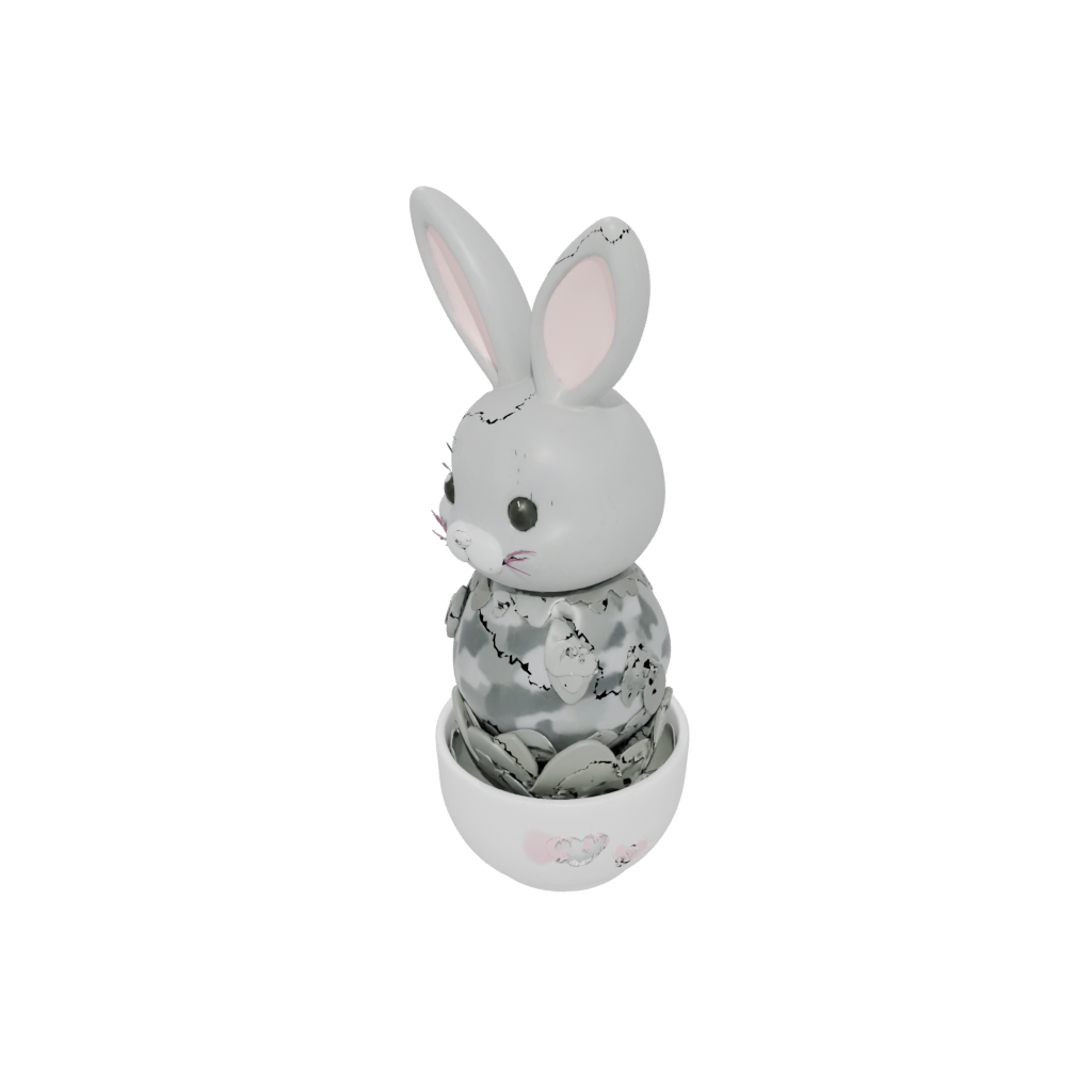 Camo Cute Egg Cup Bunny — seasonal 3D print model, STL