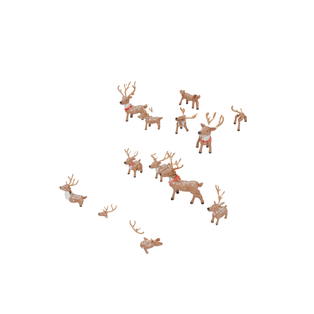 Camo Cute Reindeer Figurine — seasonal 3D print model, STL