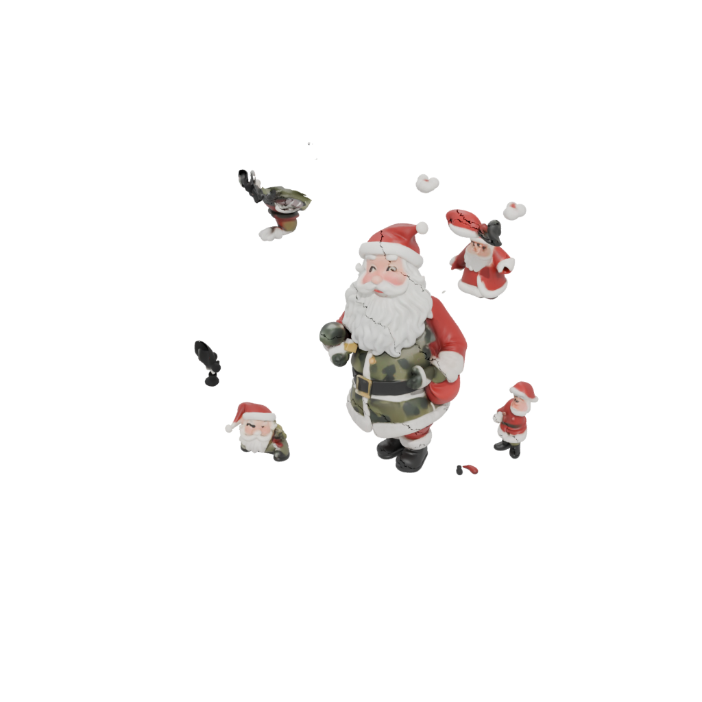 Camo Cute Santa Figurine Original — seasonal 3D print model, STL