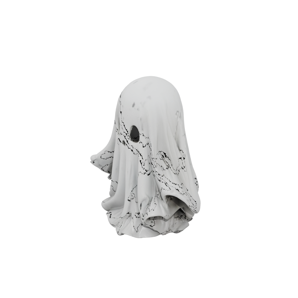 Camo Cute Spooky Ghost Figurine — seasonal 3D print model, STL
