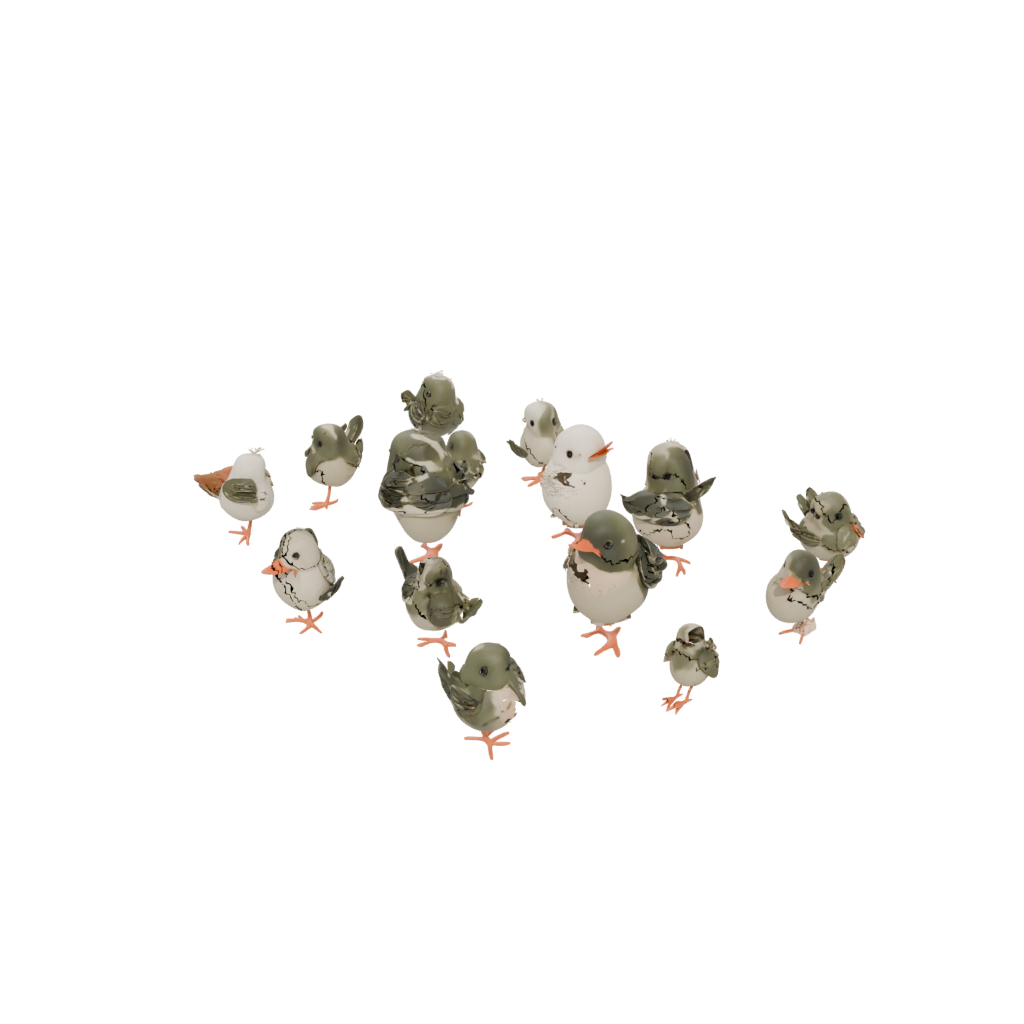 Camo Cute Spring Chick Figure — seasonal 3D print model, STL