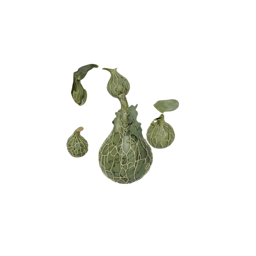 Camo Modern Carved Gourd Figure — seasonal 3D print model, STL