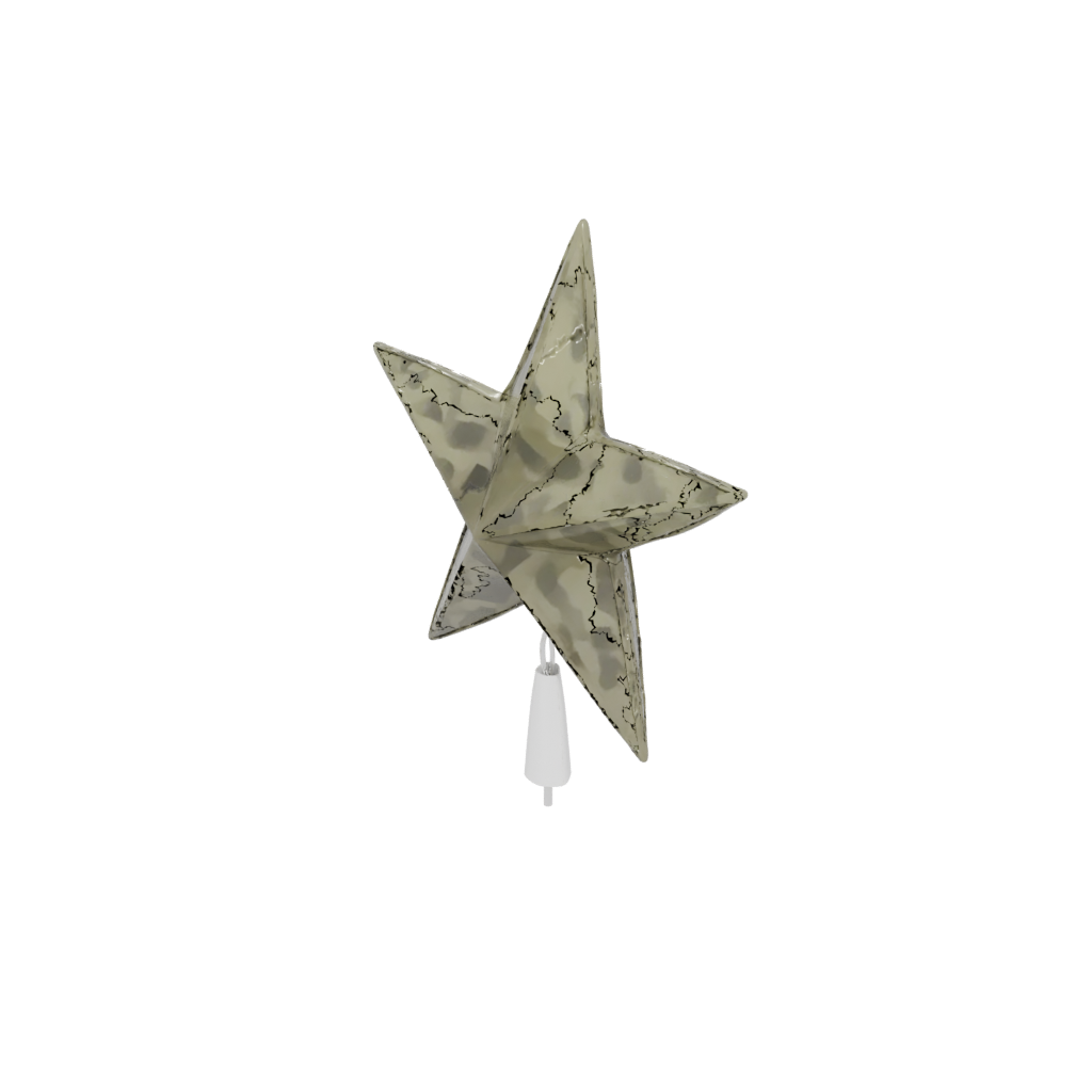 Camo Modern Christmas Tree Topper Star — seasonal 3D print model, STL