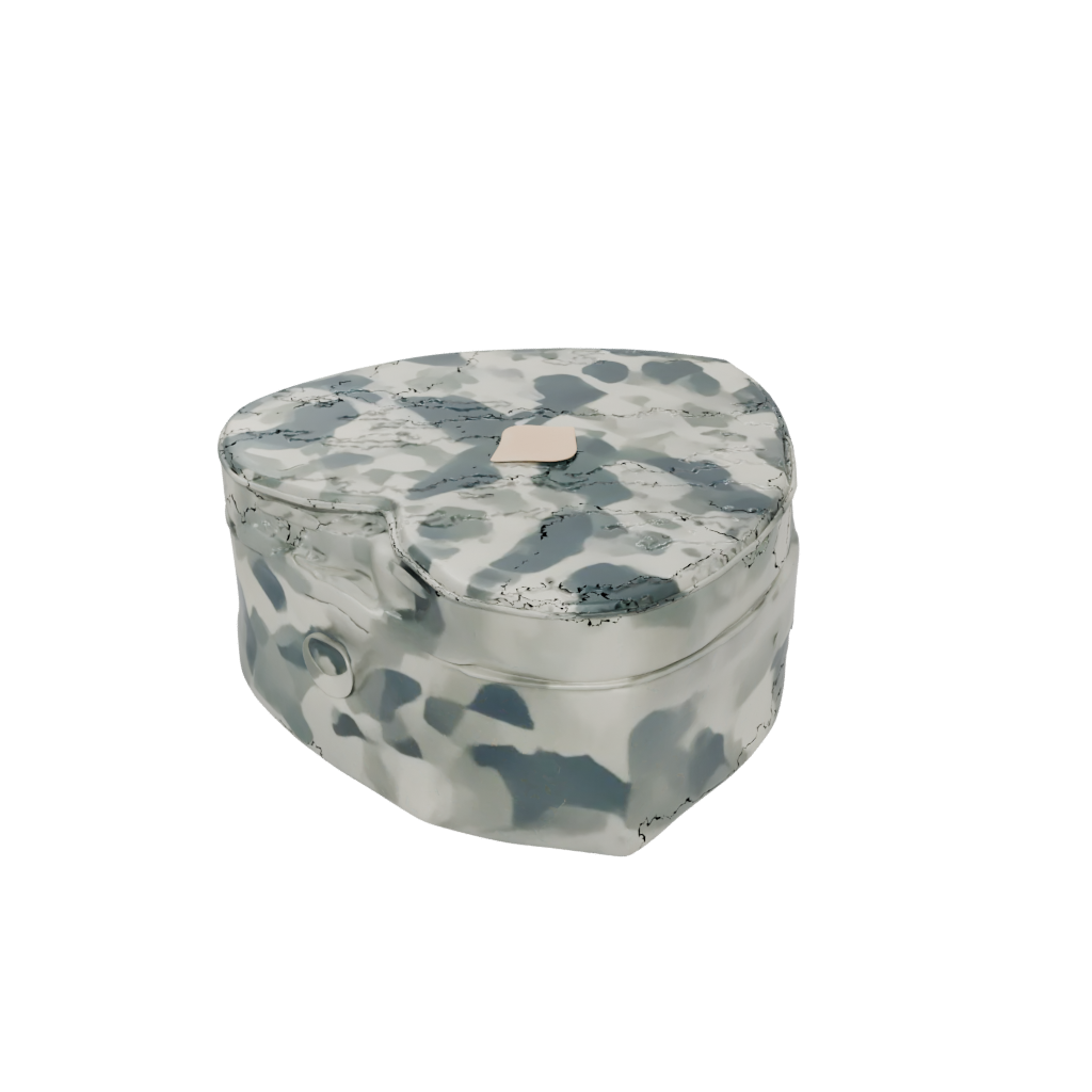 Camo Modern Heart Trinket Box — seasonal 3D print model, STL