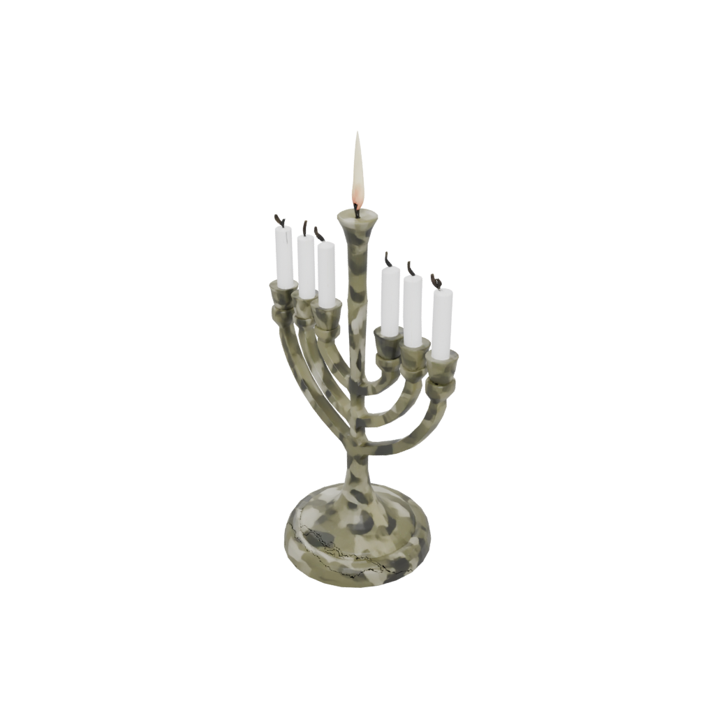 Camo Modern Menorah Candle Stand — seasonal 3D print model, STL