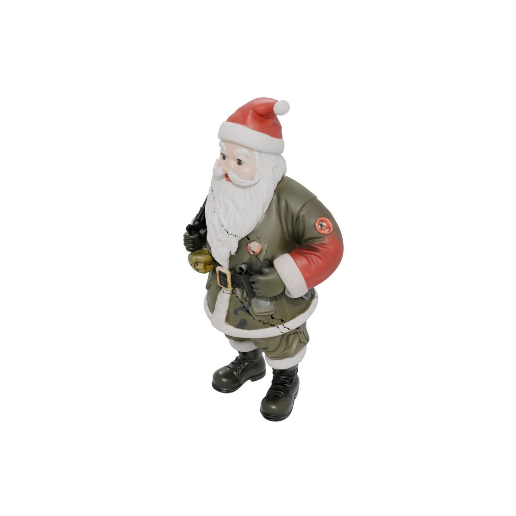 Camo Modern Santa Figurine Original — seasonal 3D print model, STL