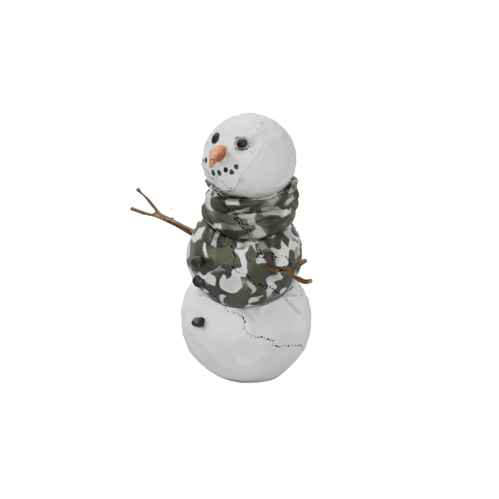 Camo Modern Snowman Figure — seasonal 3D print model, STL