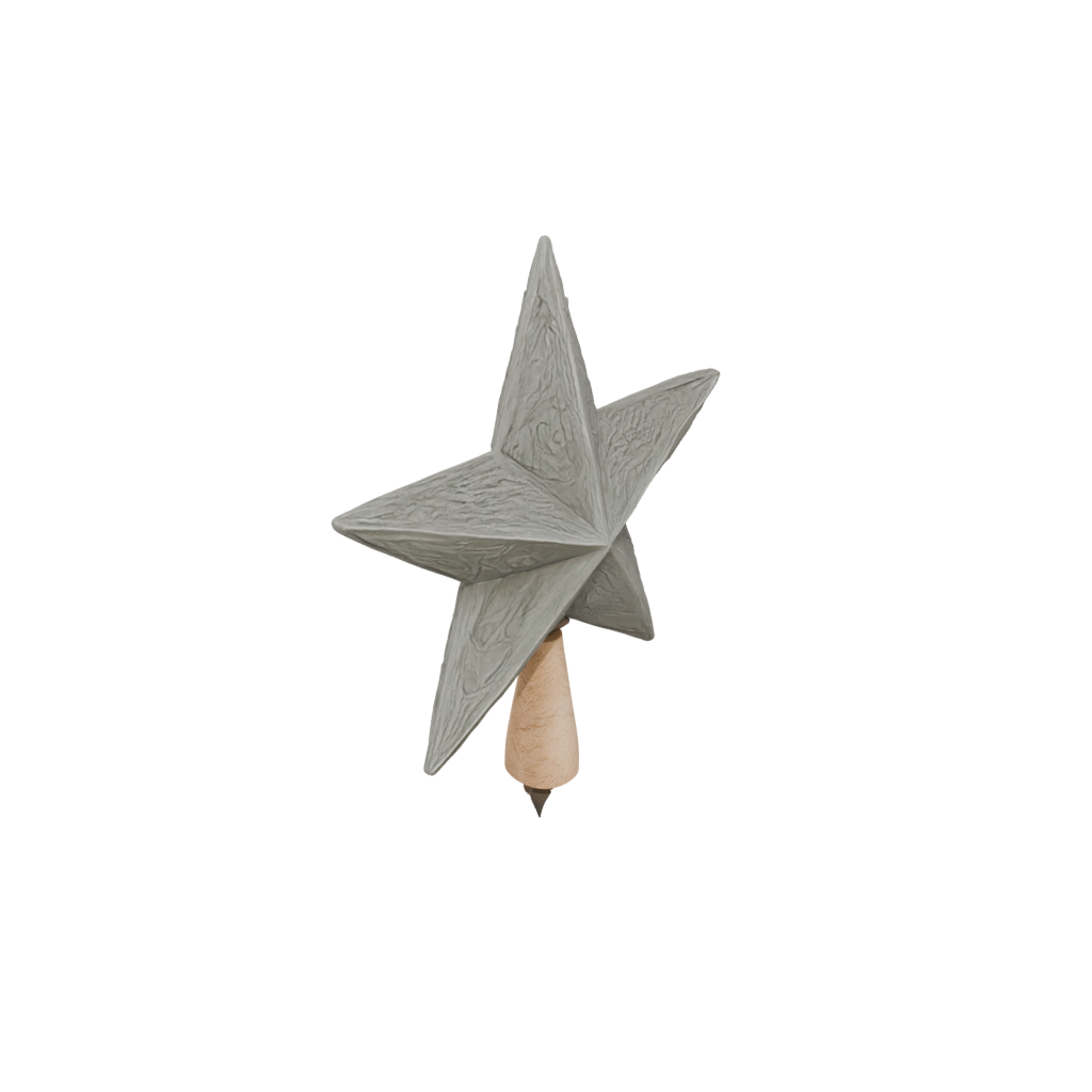 Camo Rustic Christmas Tree Topper Star — seasonal 3D print model, STL