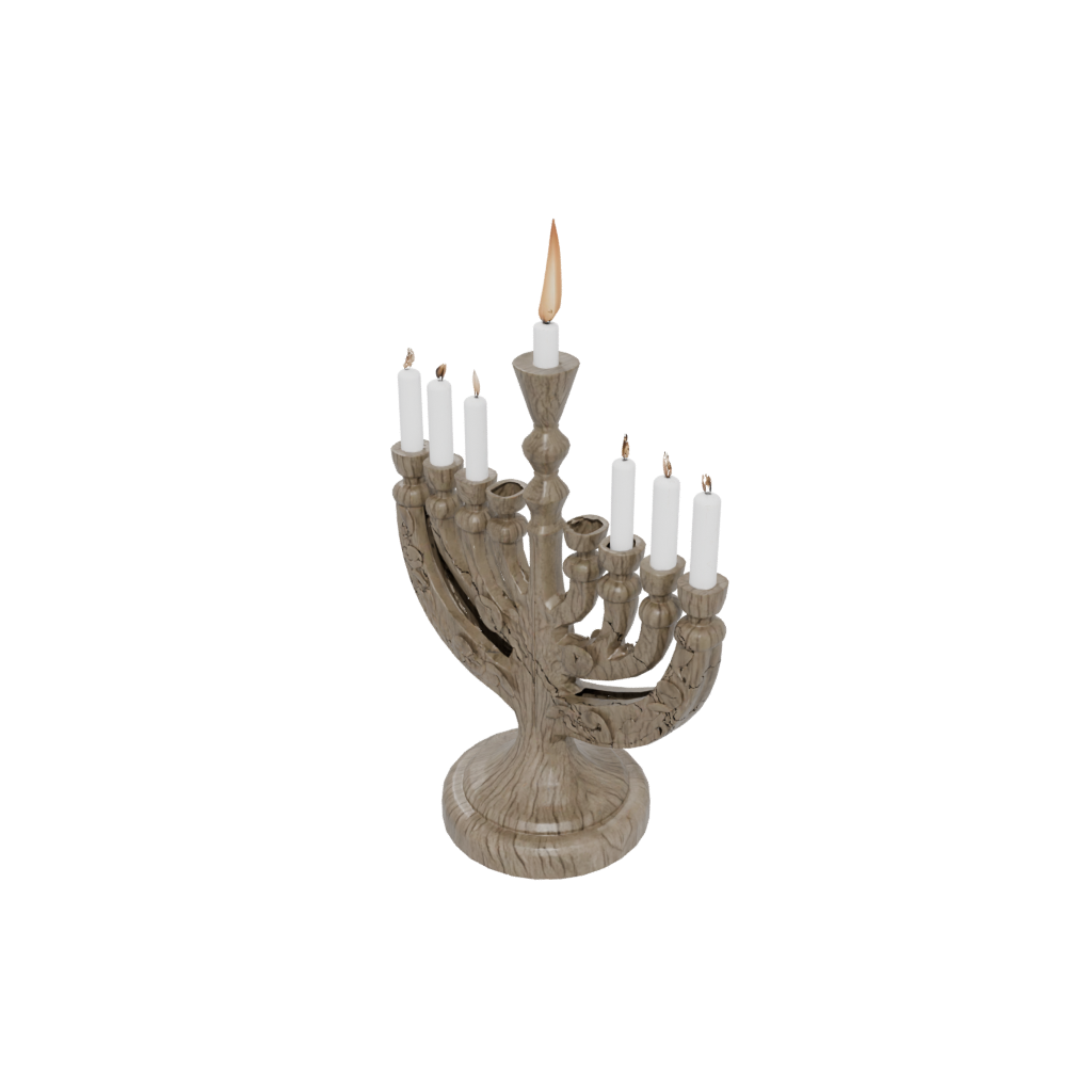 Camo Rustic Menorah Candle Stand — seasonal 3D print model, STL