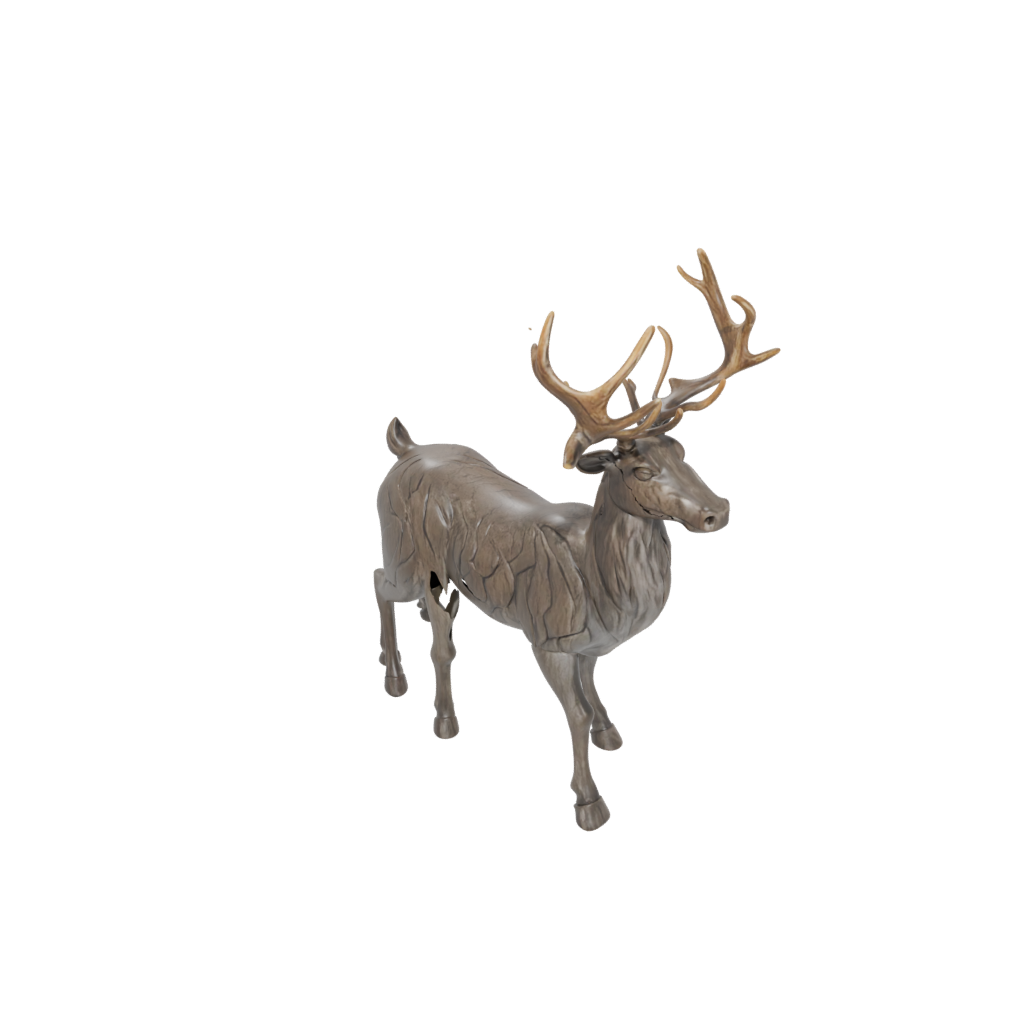 Camo Rustic Reindeer Figurine — seasonal 3D print model, STL