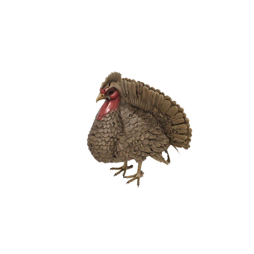 Camo Rustic Turkey Centerpiece Figure — seasonal 3D print model, STL