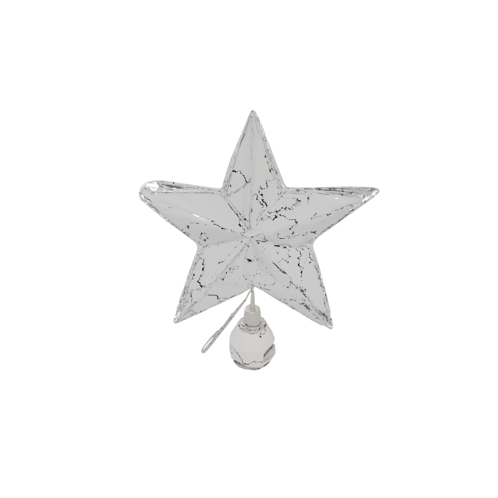 Crystal Cute Christmas Tree Topper Star — seasonal 3D print model, STL