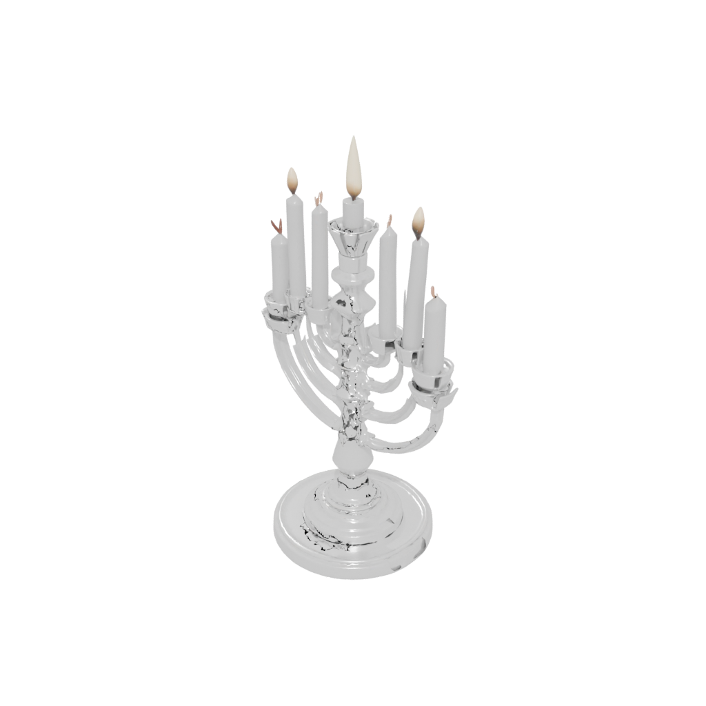 Crystal Cute Menorah Candle Stand — seasonal 3D print model, STL