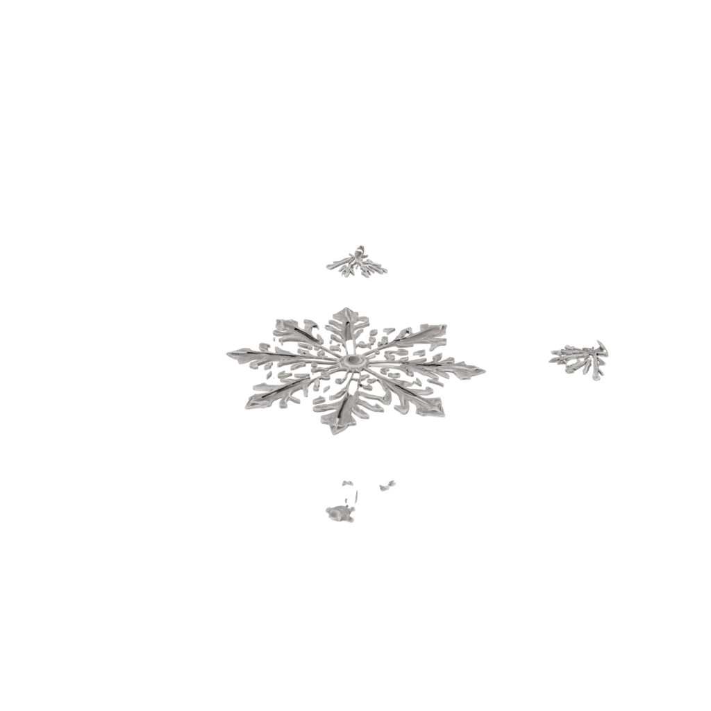 Crystal Cute Ornate Snowflake Ornament — seasonal 3D print model, STL