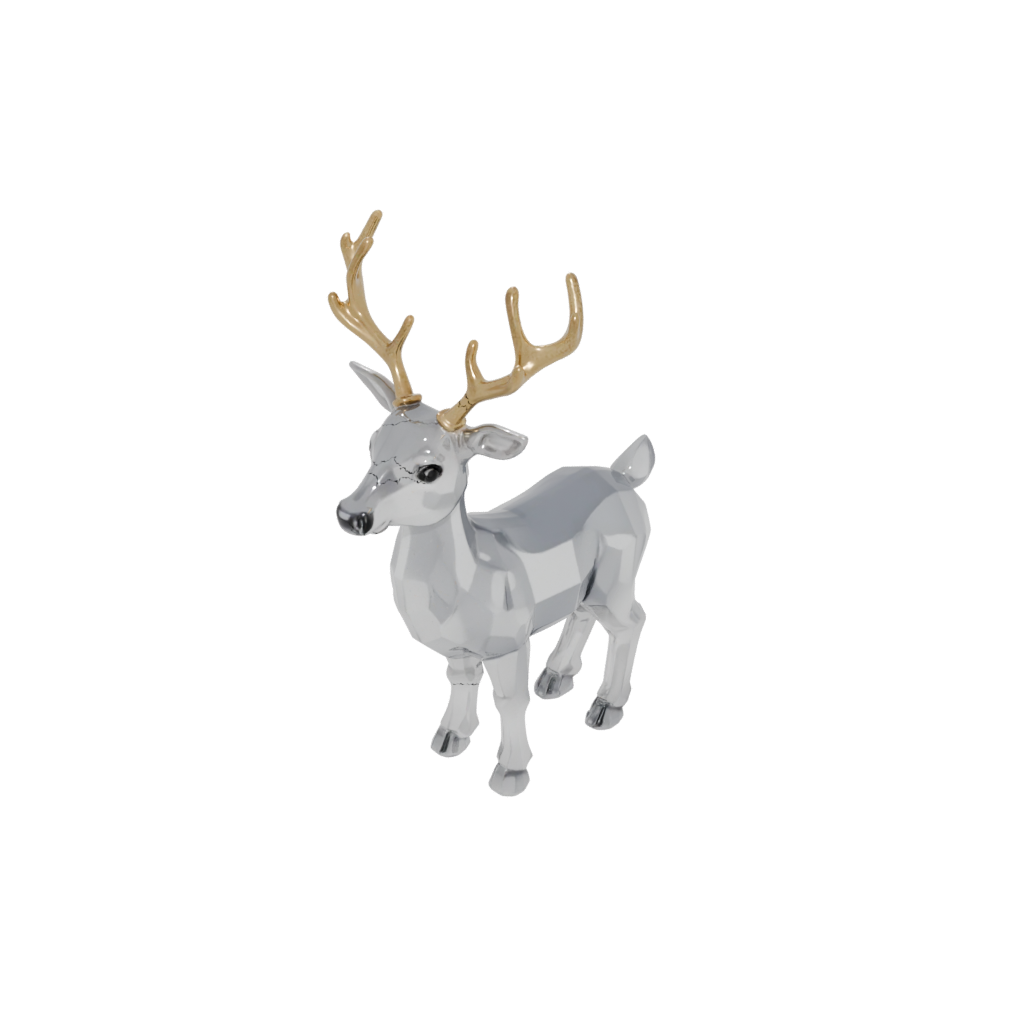 Crystal Cute Reindeer Figurine — seasonal 3D print model, STL