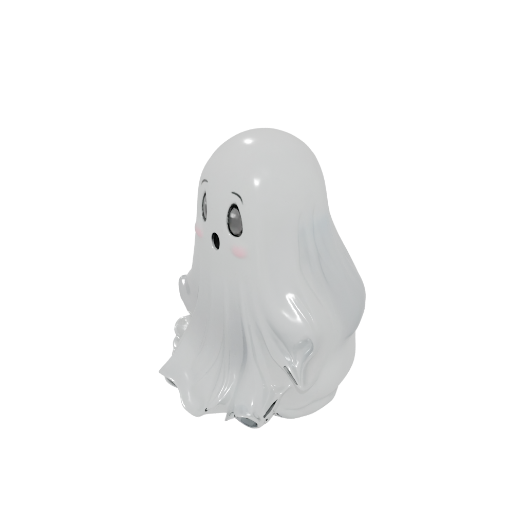 Crystal Cute Spooky Ghost Figurine — seasonal 3D print model, STL