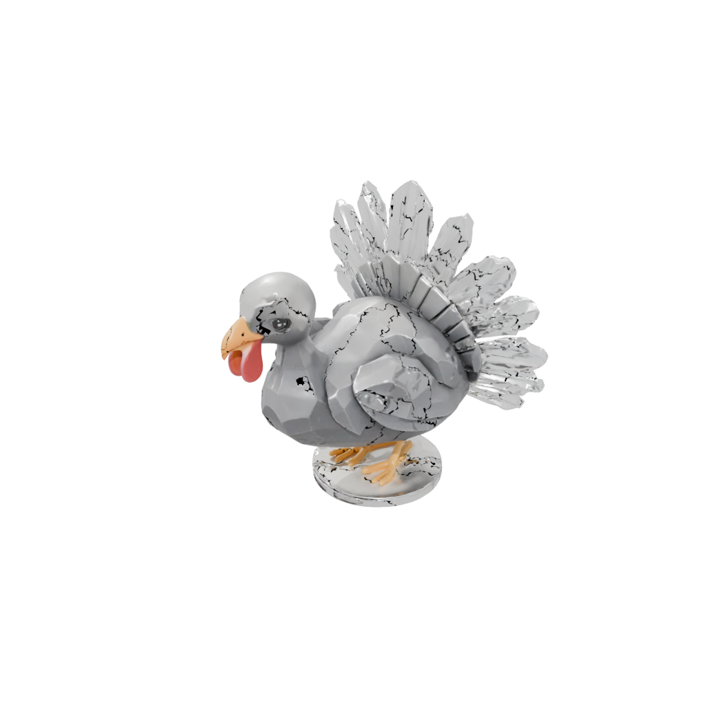 Crystal Cute Turkey Centerpiece Figure — seasonal 3D print model, STL